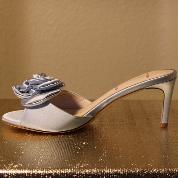 Black Suede Studio - Josey 65 - Blue Fog Satin - Heeled Sandal - Picture 4 of 9